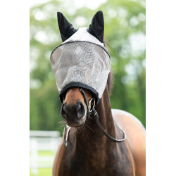 Masque anti-mouches protection naseaux détachable HKM Argenté / noir Masque anti-mouches protection naseaux détachable HKM Argenté / noir