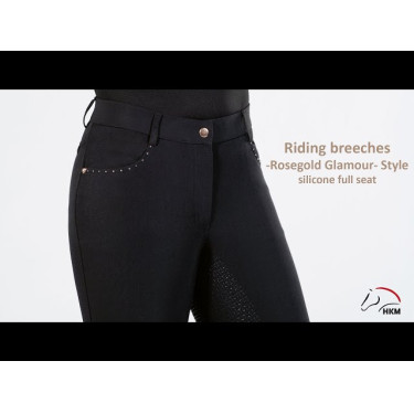 Pantalon Rosegold Glamour Style fond intégral en sil. HKM Noir / or rose