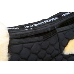 Tapis en mouton véritable HKM Noir / nature Tapis en mouton véritable HKM Noir / nature