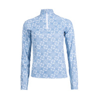 Functioneel T-shirt Minimal lange mouwen HKM Rookblauw / wit