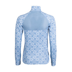T-shirt  fonctionnel Minimal manches longues HKM Bleu fumée / blanc T-shirt  fonctionnel Minimal manches longues HKM Bleu fumée / blanc