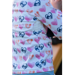 Functioneel T-shirt Hearts Kids HKM Wit / felroze Motieven