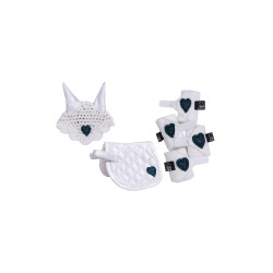 Set de compétition Cuddle Pony HKM Blanc / bleu foncé Set de compétition Cuddle Pony HKM Blanc / bleu foncé