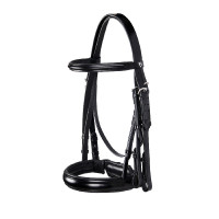 Leren dressuurhoofdstel Dressage Equestro Zwart