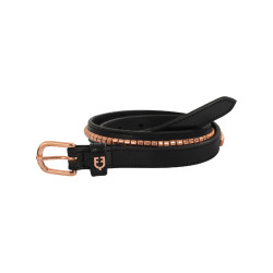 Engelse lederen riem met roségouden clincher Equestro