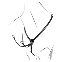 Collier de chasse en cuir avec clincher argenté Equestro Noir