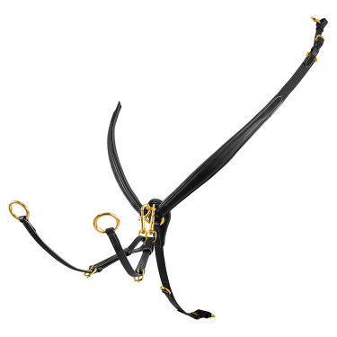 Collier de chasse obstacle en cuir avec boucles en acier Equestro Collier de chasse obstacle en cuir avec boucles en acier Equestro