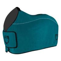 Fleece deken met voorflap sluiting GP Equestro Petrol Blauw