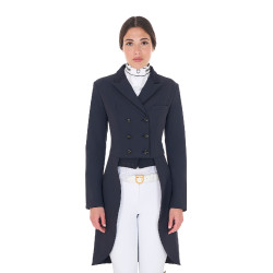 Frac de dressage de concours femme en tissu technique Equestro Marine blazer Bleu marine