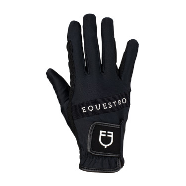 Technische stoffen handschoenen met meerkleurig logo Equestro Zwart / wit