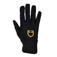 Gants femme en lycra spécial avec logo Equestro Noir