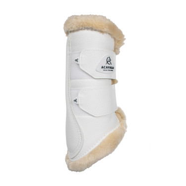 Guêtres avant en cuir écologique avec fourrure synthétique et double velcro Acavallo Guêtres avant en cuir écologique avec fourrure synthétique et double velcro Acavallo