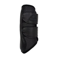 Voorbeenbeschermers van geperforeerd neopreen met dubbele klittenbandsluiting Acavallo Zwart