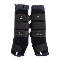 Rustbandages van neopreen/katoen Equestro per 2 Zwart