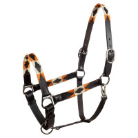 Lederen halster met Navajo-versieringen Polo N Equestro Zwart