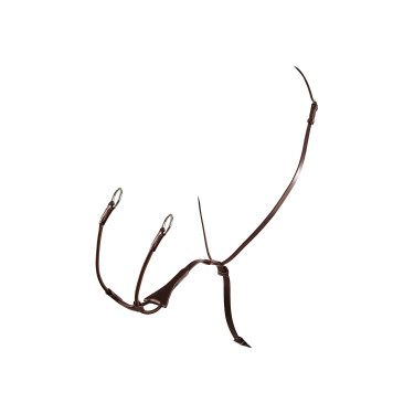 Martingale à collier en cuir Melanie avec fourchette élastique Equestro Marron foncé