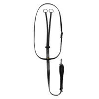 Martingale en cuir avec surpiqûres argentées Equestro Noir Martingale en cuir avec surpiqûres argentées Equestro Noir