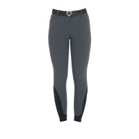 Pantalon ajusté avec grip femme avec logo Zenda Equestro Asphalte Gris