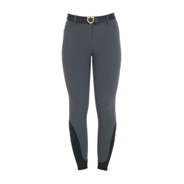 Pantalon ajusté avec grip femme avec logo Zenda Equestro Asphalte Gris