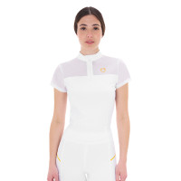 Polo met mesh-inzetten dames Equestro Wit Polo met mesh-inzetten dames Equestro Wit