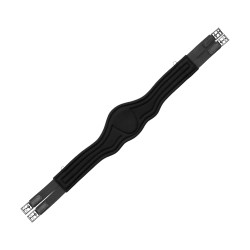 Sangle anatomique en cuir avec néoprène embossé et rembourré Equestro Noir Sangle anatomique en cuir avec néoprène embossé et rembourré Equestro Noir