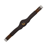 Sangle anatomique en cuir avec néoprène embossé et rembourré Equestro Marron foncé