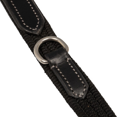 Thiedemann-hulpteugel van Italiaans leer en buisvormig nylon Acavallo Zwart