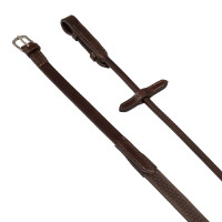 Rênes en cuir roulé avec caoutchouc pointillé 5/8 Acavallo Marron foncé