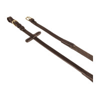 Rênes en cuir italien et caoutchouc 1.9 cm Kris avec boucles en laiton Equestro Marron foncé
