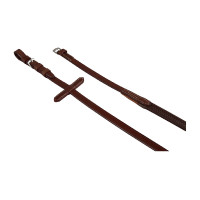 Rênes en cuir et caoutchouc Pascal Equestro Marron foncé