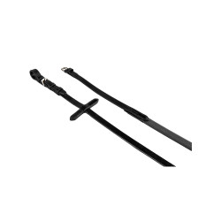 Leren en gladde rubberen teugels Equestro Zwart