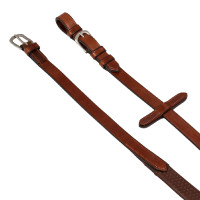 Rênes en cuir et caoutchouc Kris 5/8" Acavallo Cognac Marron