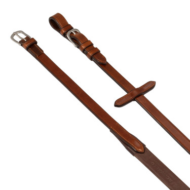 Rênes en cuir avec grip en caoutchouc 5/8" Acavallo Cognac Rênes en cuir avec grip en caoutchouc 5/8" Acavallo Cognac