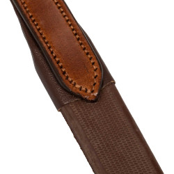 Rênes en cuir avec grip en caoutchouc 5/8" Acavallo Cognac Marron Rênes en cuir avec grip en caoutchouc 5/8" Acavallo Cognac Marron