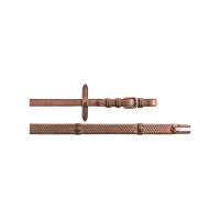 Rubberen teugels 5/8" met leren stoppers en messing gespen Equestro Cognac Bruin Rubberen teugels 5/8" met leren stoppers en messing gespen Equestro Cognac Bruin