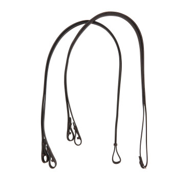 Rênes doubles de dressage en cuir Equestro Marron foncé