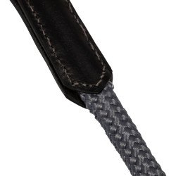 Rênes allemandes en cuir souple et corde en nylon Acavallo Noir