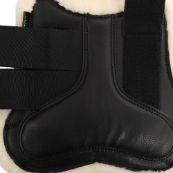 Guêtres en cuir écologique avec double velcro Acavallo Noir