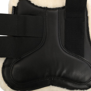 Guêtres en cuir écologique avec double velcro Acavallo Noir