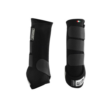 Guêtres arrière en newprene avec gel Respira Acavallo Noir