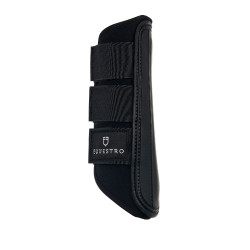 Guêtres de cross en néoprène et cuir perforé Airflow Equestro Noir Guêtres de cross en néoprène et cuir perforé Airflow Equestro Noir