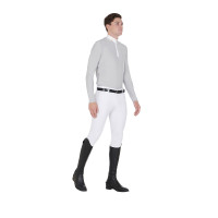 Polo manches longues en tissu polaire technique homme Warm+ Equestro Blanc Polo manches longues en tissu polaire technique homme Warm+ Equestro Blanc