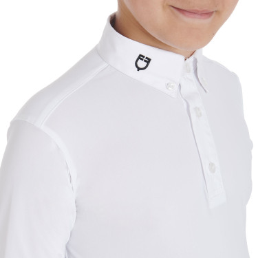 Wedstrijdpolo jongen getailleerd lange mouwen 3 knopen Avetis Equestro Wedstrijdpolo jongen getailleerd lange mouwen 3 knopen Avetis Equestro