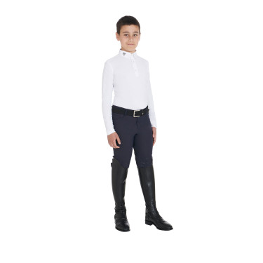 Wedstrijdpolo jongen getailleerd lange mouwen 3 knopen Avetis Equestro Wedstrijdpolo jongen getailleerd lange mouwen 3 knopen Avetis Equestro