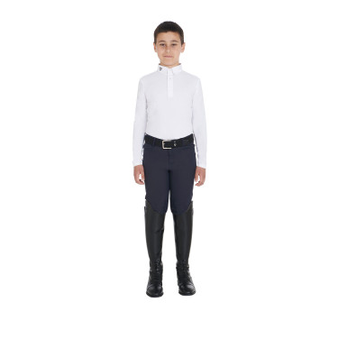 Wedstrijdpolo jongen getailleerd lange mouwen 3 knopen Avetis Equestro Wedstrijdpolo jongen getailleerd lange mouwen 3 knopen Avetis Equestro