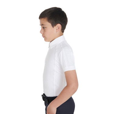 Wedstrijdpolo jongen getailleerd korte mouwen 4 knopen Equestro Wedstrijdpolo jongen getailleerd korte mouwen 4 knopen Equestro