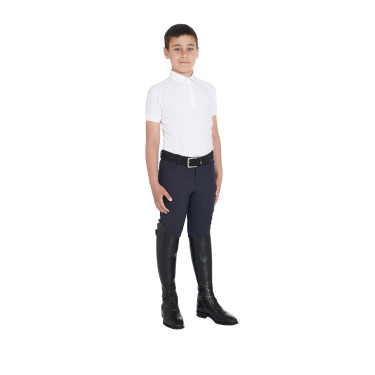Wedstrijdpolo jongen getailleerd korte mouwen 4 knopen Equestro Wedstrijdpolo jongen getailleerd korte mouwen 4 knopen Equestro