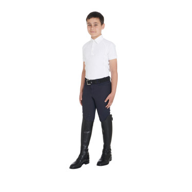 Wedstrijdpolo jongen getailleerd korte mouwen 4 knopen Equestro Wedstrijdpolo jongen getailleerd korte mouwen 4 knopen Equestro