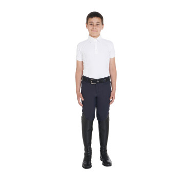 Wedstrijdpolo jongen getailleerd korte mouwen 4 knopen Equestro Wedstrijdpolo jongen getailleerd korte mouwen 4 knopen Equestro