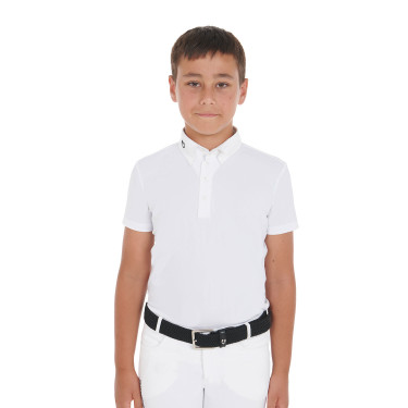 Wedstrijdshirt jongen getailleerd korte mouwen 4 knopen Arsen Equestro Wedstrijdshirt jongen getailleerd korte mouwen 4 knopen Arsen Equestro